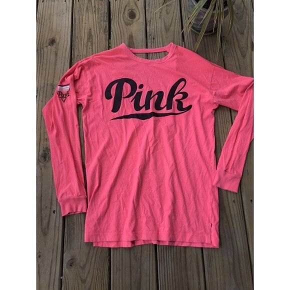 Victoria Secret Barbie Pink Long Sleeve Tee Oversized XS.           Ff - Picture 1 of 9
